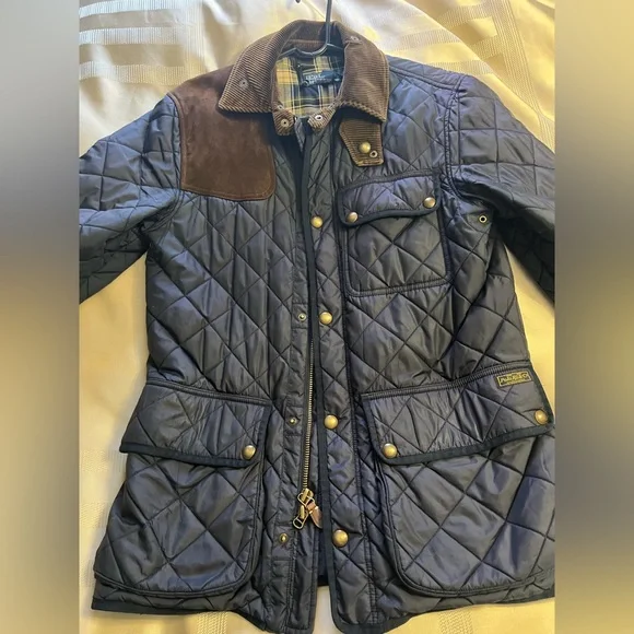 Polo Ralph Lauren Quilted Suede Patch Shooting Hunting Field Barn Jacket Blue- S - Picture 15 of 15
